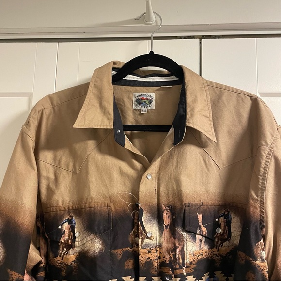 Vintage Cumberland Outfitters Western Cowboy Long Sleeve Button Down Shirt - Picture 3 of 10
